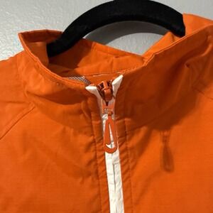 Vtg Nike Jacket 90s Windbreaker L‎ Full Zip Colorblock Orange Gray White Swoosh